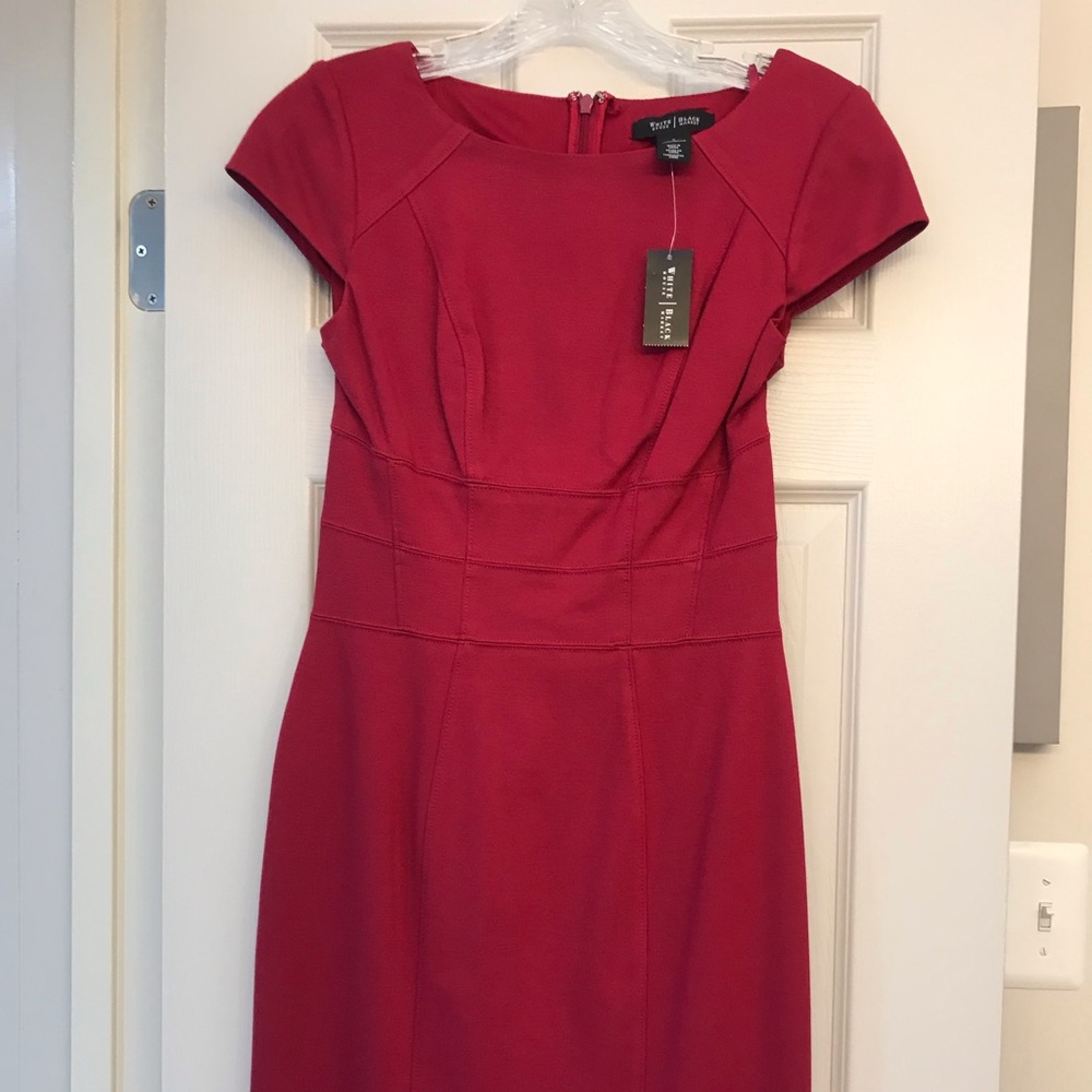 NWT White House Black Market Sz 0 Red Cap Sleeve